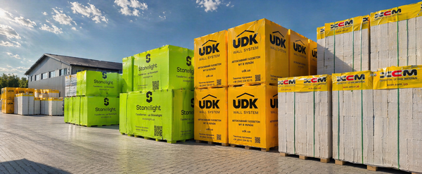 Піддони газоблоків різних брендів на складі BudMat